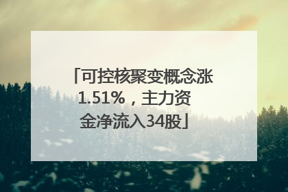 可控核聚变概念涨1.51%，主力资金净流入34股