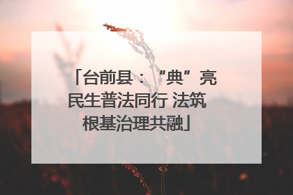 台前县：“典”亮民生普法同行 法筑根基治理共融