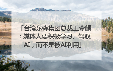 台湾东森集团总裁王令麟：媒体人要积极学习、驾驭AI，而不是被AI利用