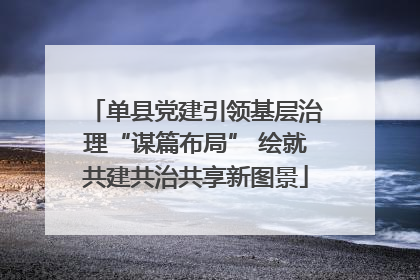 单县党建引领基层治理“谋篇布局” 绘就共建共治共享新图景