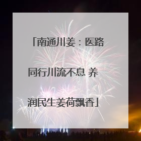 南通川姜：医路同行川流不息 养润民生姜荷飘香