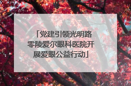 党建引领光明路 零陵爱尔眼科医院开展爱眼公益行动