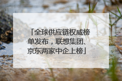 全球供应链权威榜单发布，联想集团、京东两家中企上榜