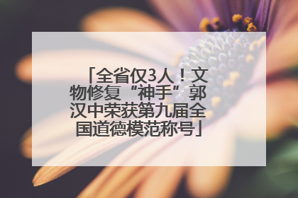 全省仅3人！文物修复“神手”郭汉中荣获第九届全国道德模范称号