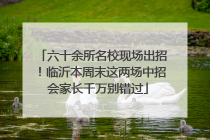 六十余所名校现场出招！临沂本周末这两场中招会家长千万别错过