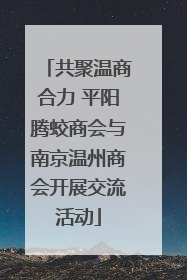 共聚温商合力 平阳腾蛟商会与南京温州商会开展交流活动