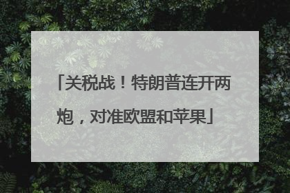 关税战！特朗普连开两炮，对准欧盟和苹果