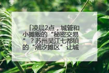 凌晨2点，城管和小摊贩的“秘密交易”？苏州吴江七都镇的“潮汐摊区”让城市管理有了人情味