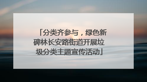 分类齐参与，绿色新碑林长安路街道开展垃圾分类主题宣传活动