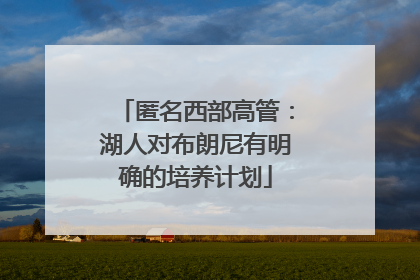 匿名西部高管：湖人对布朗尼有明确的培养计划
