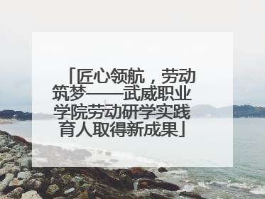 匠心领航，劳动筑梦——武威职业学院劳动研学实践育人取得新成果