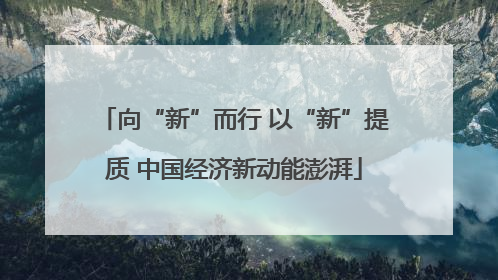 向“新”而行 以“新”提质 中国经济新动能澎湃