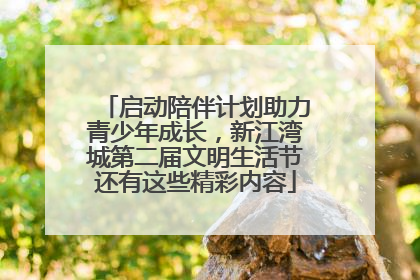 启动陪伴计划助力青少年成长，新江湾城第二届文明生活节还有这些精彩内容