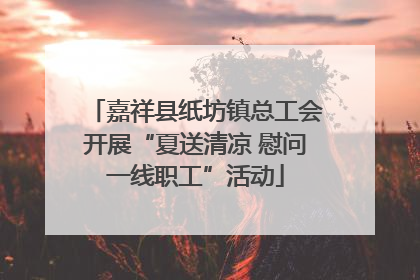 嘉祥县纸坊镇总工会开展“夏送清凉 慰问一线职工”活动