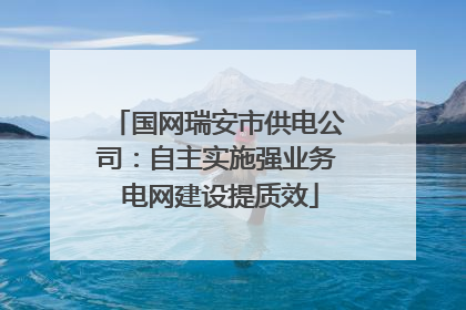 国网瑞安市供电公司：自主实施强业务 电网建设提质效