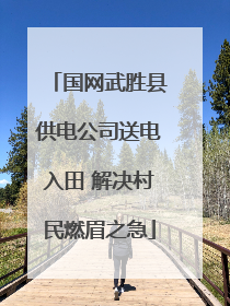 国网武胜县供电公司送电入田 解决村民燃眉之急
