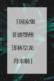 国家级非遗鄂州泽林旱龙舟来啦