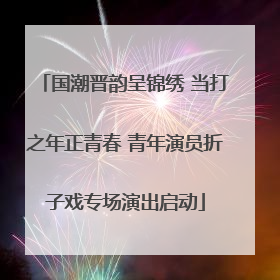 国潮晋韵呈锦绣 当打之年正青春 青年演员折子戏专场演出启动