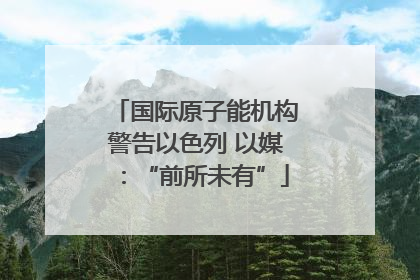 国际原子能机构警告以色列 以媒：“前所未有”