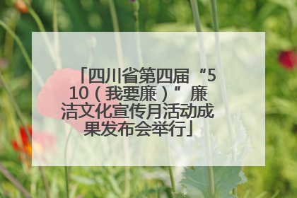 四川省第四届“510（我要廉）”廉洁文化宣传月活动成果发布会举行