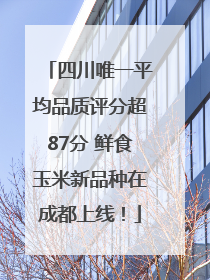 四川唯一平均品质评分超87分 鲜食玉米新品种在成都上线！