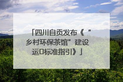 四川自贡发布《“乡村环保茶馆”建设运⾏标准指引》