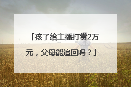孩子给主播打赏2万元，父母能追回吗？