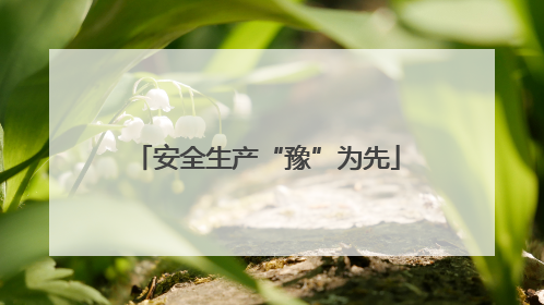 安全生产“豫”为先