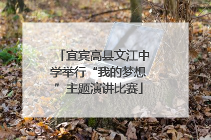 宜宾高县文江中学举行“我的梦想”主题演讲比赛
