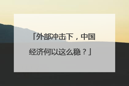 外部冲击下，中国经济何以这么稳？
