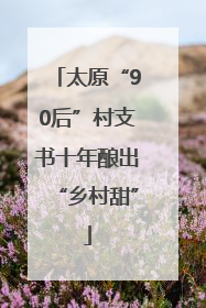 太原“90后”村支书十年酿出“乡村甜”