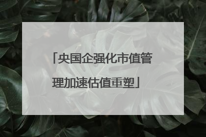 央国企强化市值管理加速估值重塑