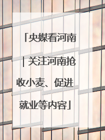 央媒看河南｜关注河南抢收小麦、促进就业等内容