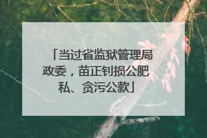 当过省监狱管理局政委，苗正钊损公肥私、贪污公款