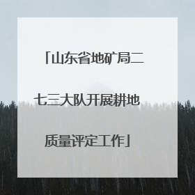 山东省地矿局二七三大队开展耕地质量评定工作
