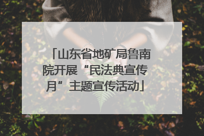 山东省地矿局鲁南院开展“民法典宣传月”主题宣传活动