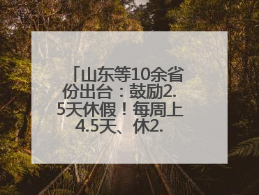 山东等10余省份出台：鼓励2.5天休假！每周上4.5天、休2.5天，可行吗？