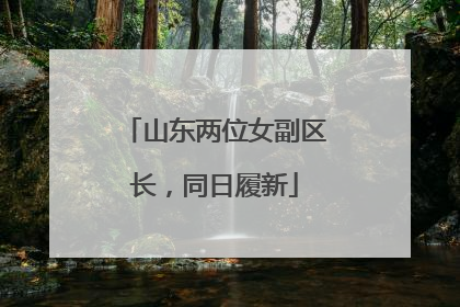 山东两位女副区长，同日履新