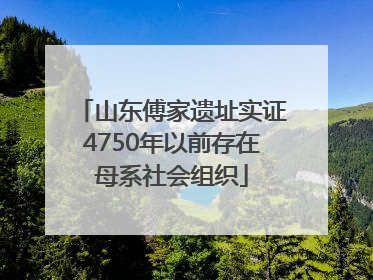 山东傅家遗址实证4750年以前存在母系社会组织