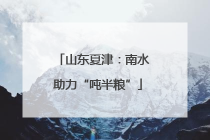 山东夏津：南水助力“吨半粮”