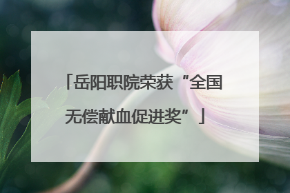 岳阳职院荣获“全国无偿献血促进奖”