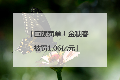 巨额罚单！金穗春被罚1.06亿元
