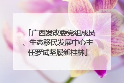 广西发改委党组成员、生态移民发展中心主任罗试坚履新桂林