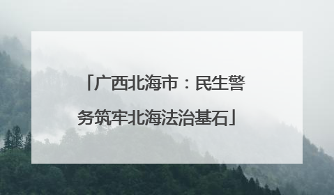 广西北海市：民生警务筑牢北海法治基石