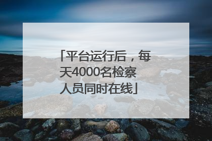 平台运行后，每天4000名检察人员同时在线