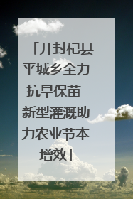 开封杞县平城乡全力抗旱保苗 新型灌溉助力农业节本增效