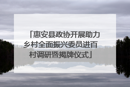 惠安县政协开展助力乡村全面振兴委员进百村调研暨揭牌仪式