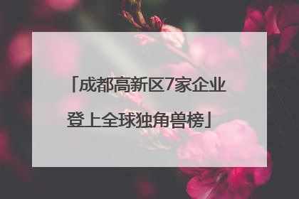 成都高新区7家企业登上全球独角兽榜
