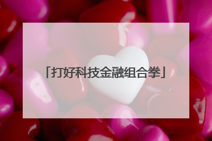 打好科技金融组合拳