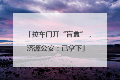 拉车门开“盲盒”，济源公安：已拿下